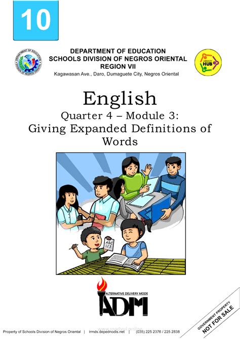 Grade 10 English Module: Giving Expanded Definitions of Words.